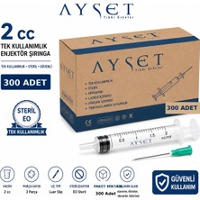 Ayset 2cc 3 Parça Yeşil Uçlu ENJEKTÖR(300 Adet)