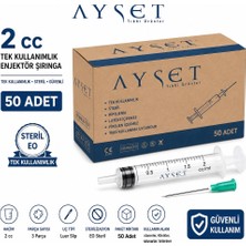 Ayset 2cc 3 Parça Yeşil Uçlu Enjektör (50 Adet)