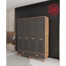 T&B Pera 4 Kapaklı Çekmeceli Gardırop - Tamamı Mdf