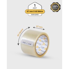 Allam 1 Adet Akrilik Şeffaf Koli Bandı 60MM x 67MT Güçlü Yapışkan
