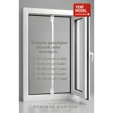 Life360 Teleskopik Pencere Güvenlik Bariyeri |  1 Adet (Çubuk)  | Pencere Korkuluk | Çocuk Emniyeti |Kedi Güvenliği | 80–130 cm