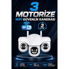 Wifi 3 Motorize Kameralı Adaptörlü Gece Görüşlü Hareket Takipli Güvenlik Kamerası