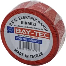 Bay-Tec MK0770 Elektri̇k Bandı Kırmızı 18MM 10YRDS (10'lu Paket)