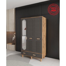 T&B Pera 3 Kapaklı Çekmeceli Gardırop - Tamamı Mdf