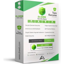 Dr.web Security Space ( 5 Pc + 5 Mobil ) 1 Yıllık Ev & Iş Yerlerine Dijital Sertifikalı Anti Virüs Yazılım Lisansı