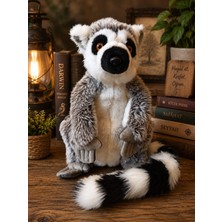 Hureggo Vintage  Animals Of The World Gerçekçi Detaylı Oturan Halka Kuyruklu Lemur Peluş 28 cm