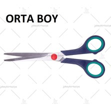 Jokey Kırtasiye Ofis Tipi Kauçuk Saplı Orta Boy Kesim Makası (6,25"inç / 16.cm)
