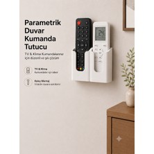 TY Tech Duvara Monte Kumanda Tutacağı Yapışkanlı Veya Vidalı Tv Klima Kumandası Aparatı (5,5x3 cm Iç Ölçü)- 2 Adet