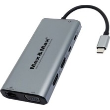 Maksimum ve Maksimum 12'si 1 Arada Usb-C Hub