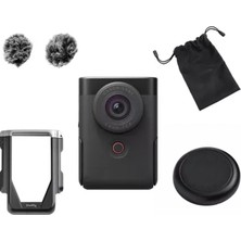 Canon Powershot V10 4K / 15,2mp, 1″ Cmos Sensörlü ve Kompakt Tasarımlı Gelişmiş Vlog Kamera Seti -Siyah