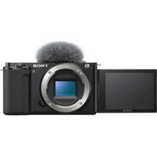 Sony Alpha ZV-E10 4K ve 24,2mp Aps-C Aynasız Vlog Dijital Fotoğraf Makinesi Gövdesi – Siyah