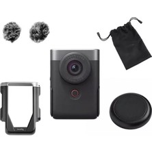 1″ Cmos Sensörlü ve Kompakt Tasarımlı Canon Powershot V10 4K / 15,2mp Gelişmiş Vlog Kamera Seti - Gümüş