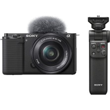 Sony Alpha ZV-E10 Aps-C Aynasız Değiştirilebilir Lensli Vlog Kamera Siyah - 16-50 mm Lensli + Gpvpt2 Kablosuz Tutma Paketi ile ILCEZV-E10LB