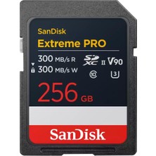 Sandisk Extreme Pro 256GB Siyah SDXC SDSDXDM Kart 300 MB/s Video Çözünürlüğü ile Hızlı Veri Transferi