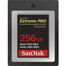Sandisk Extreme Pro Hafıza Kartı 256GB CFexpress Type B Siyah Yüksek Hızlı Okuma 1700 MB/s SDCFE-256G-GN4NN