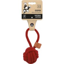 M-Pets Coto Loop Ball Örgü Çekmeli Köpek Oyuncağı Kırmızı 6.5 cm