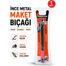 Alıç Ince Metal Maket Bıçağı - Kaydırmalı Kilitli, Kırılabilir Uçlu Hassas Kesim Falçata