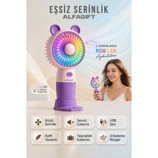 Saravita USB Şarjlı Mini El Fanı Sessiz Taşınabilir Masaüstü Vantilatör 3 Kademeli Fanı
