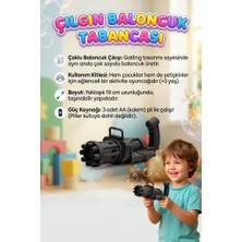 Farbu Oyuncak 3 Parça Pilli 8 Delikli 19CM Köpük Makinası ve 2X10ML Baloncuk Sıvılı Eğlenceli Çocuk Oyun Seti