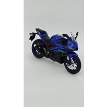 Moto Garage Yamaha Yzf-R3 1:12 Diecast - Parlak Mavi Karbon Detaylı Motosiklet Modeli
