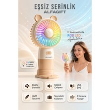Saravita USB Şarjlı Mini El Fanı Sessiz Taşınabilir Masaüstü Vantilatör 3 Kademeli Fanı