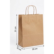 Kağıt Saplı Karton Çanta 10 Adet 25X12X31