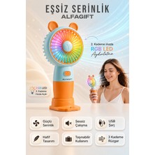 Saravita USB Şarjlı Mini El Fanı Sessiz Taşınabilir Masaüstü Vantilatör 3 Kademeli Fanı