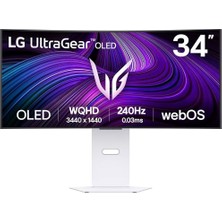 Lg Ultra Gear Oyun Monitörü 34″ Kavisli, Wqhd, OLED Panel, Akıllı, HDR10, 240 Hz, 0,03 Ms (34GX90SA-W)