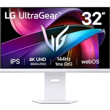 Lg Ultra Gear Oyun Monitörü 32" Düz, UHD 4k, IPS Paneli, HDR400, 144 Hz, 1 Ms, G-Sync, Aı Smart, Webos (32G810SA-W)