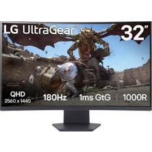 Lg Ultra Gear Oyun Monitörü 32″ Kavisli, Qhd, 1000R, HDR10, 180 Hz, 1 Ms (32GS60QC-B)
