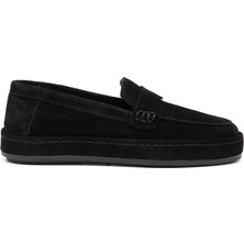 Tergan Siyah Hakiki Süet Deri Kadın Loafer - K26I1AY68527-A01