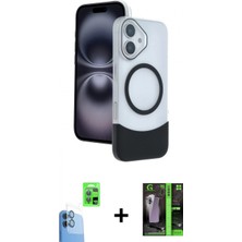 Pileli Store Pilelistore™ iPhone 16 Kılıf Kozmos Form Özel Seri - Şeffaf 360 Full Body Arka Koruyucu + Raze Metal Kamera Lens - Lt