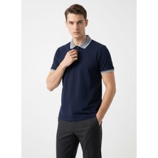 Giyim Dünyası Erkek Polo Yaka Kısa Kol Tshirt Lacivert