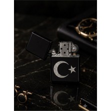Kesene Türkün Simgesi Ay Yıldız Bayrak Temalı Benzinli Metal Çakmak Premium Hediye Dolu Gönderim