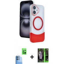 Pileli Store Pilelistore™ iPhone 16 Kılıf Kozmos Form Özel Seri - Şeffaf 360 Full Body Arka Koruyucu + Raze Metal Kamera Lens - Lt