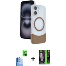 Pileli Store Pilelistore™ iPhone 16 Kılıf Kozmos Form Özel Seri - Şeffaf 360 Full Body Arka Koruyucu + Raze Metal Kamera Lens - Lt
