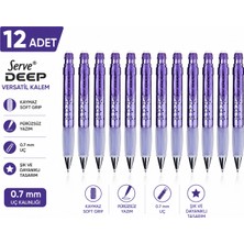 Serve Deep Versatil Kalem 0.7mm Metalik Mor Yıldız 12'li Paket