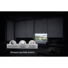 Yazar Home Blackout Katlanabilir Cam Balkon Plise Perdesi – Antrasit (Vidalı Veya Kancalı Montaj)