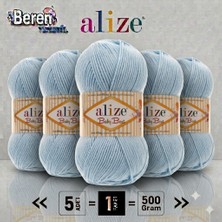 Alize  Baby Best - 40 Mavi - 5'li Paket - 100GR/240M - Bebek Ipi - Anti Pilling Tüylenmez Ip