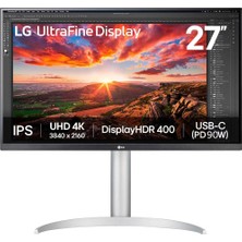 Lg Monitör 27″ Düz, UHD 4k, IPS Panel, HDR10, 60 Hz, Ergonomik Stand (2025 Model) (27UP850K-W)