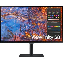 Samsung Viewfinity S8 Monitör 27″ Düz, Uhd, IPS Panel, Usb‑c, Ergonomik, 60 Hz (LS27B800PXMXUE)