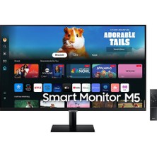 Samsung Akıllı Monitör 27″ Düz, 60 Hz, Fhd,va Panel,smart Tv ,ıot Hub,çalışma Alanı,apple Aırplay (LS27DM500EMXUE)