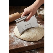 Hobibahçem Paslanmaz Çelik Ölçü Rehberli Hamur Kesici & Hamur Şekillendirici Spatula (11X14 Cm)