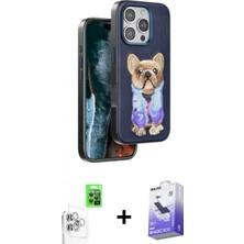Pileli Store Pilelistore™ iPhone 16 Pro Max Kılıf Iz Minimal Koleksiyonu - Siyah Bilvis 5in1 5d Magic Hayalet Cam Ekran Koruyucu + Raze Metal Kamera Lens - Bz