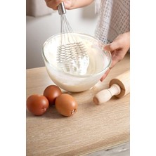 Hobibahçem Lüks Örgülü Paslanmaz Çelik Çırpıcı & Profesyonel Hamur ve Sos Karıştırıcı (32 Cm)