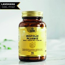 Gnb Pharma Gnb Irofolic Plus B12 Demir, Vitamin B12 ve Folik Asit Içeren Takviye Edici Gıda – 90 Kapsül