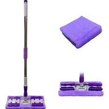 Larimar Sihirli Spin Mop Teleskopik Çok Amaçlı Mop +1 Bez Hediyeli - Mor (5177)