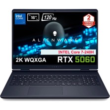 Dell Alienware 16 Aurora Intel Core 7-240H 32 GB Ddr5 4 Tb Rtx 5060 8gb 16 Inç 2k Wqxga 120Hz Wva Windows 11 Pro AC16250-C7321U56N FR51 Gaming Laptop