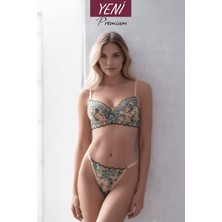 Valunor Floral Yeşil Kadın İç Giyim Takımı Fantezi Dantelli Bralet & Tanga Takım