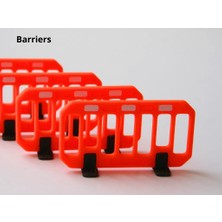 Print Zone 5 Adet Mini Yol Bariyeri - Diecast Araç ve Diorama Aksesuarı (5 cm x 2 Cm)